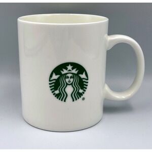 Starbucks‎ White Ceramic Mug – Green Siren Logo 12 oz (2015)